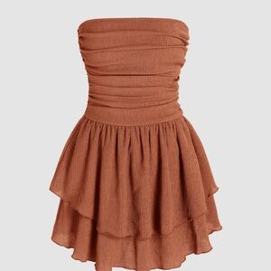 Cider Rust Ruched Strapless Mini Dress size‎ Small